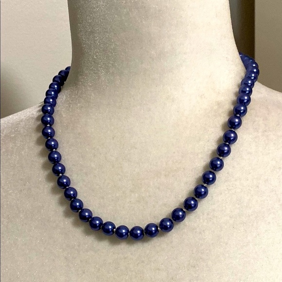 Hand Crafted Elegant Small Blue Pearl Necklace Bracelet Set Wedding Anniversary - Picture 11 of 17